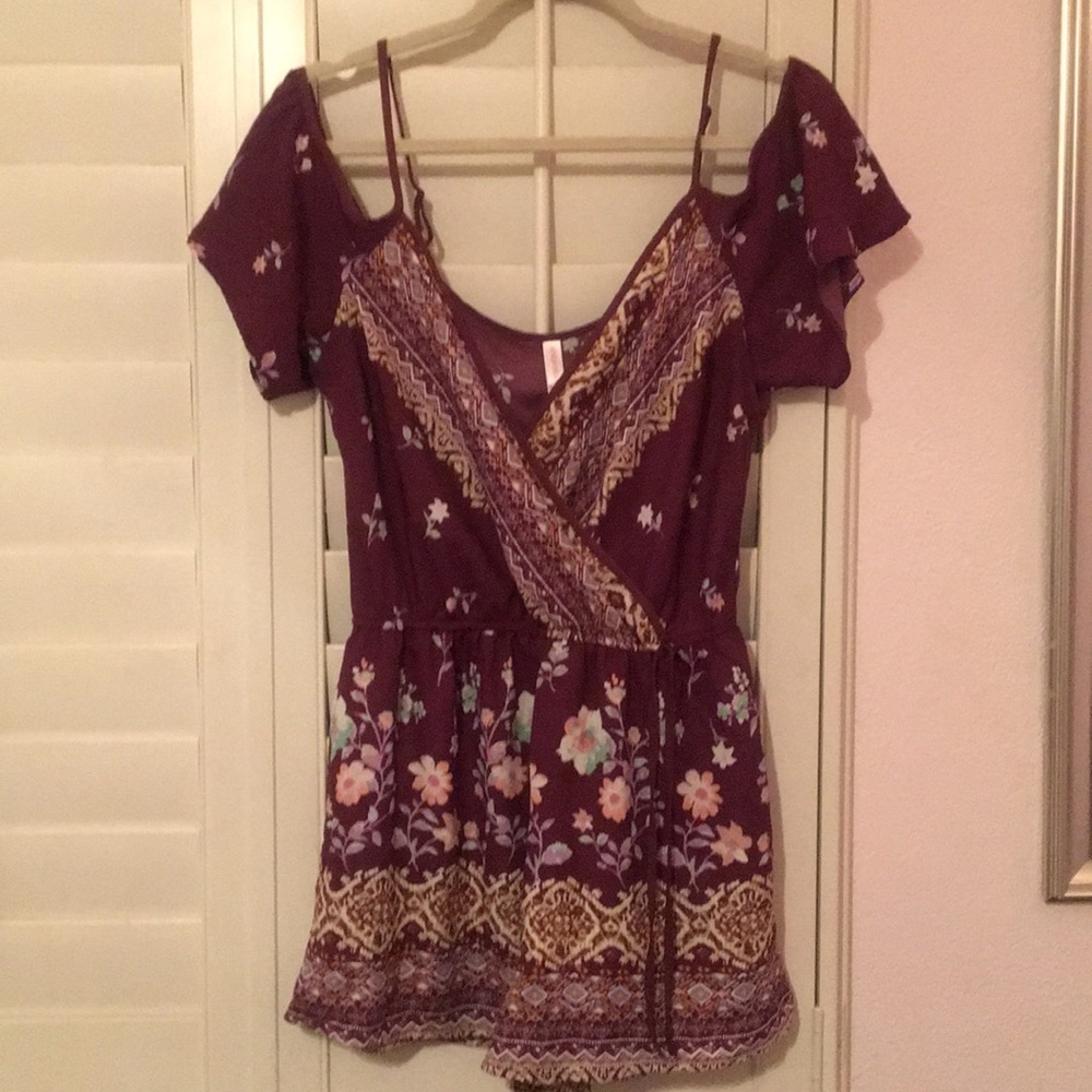 Purple Floral Romper